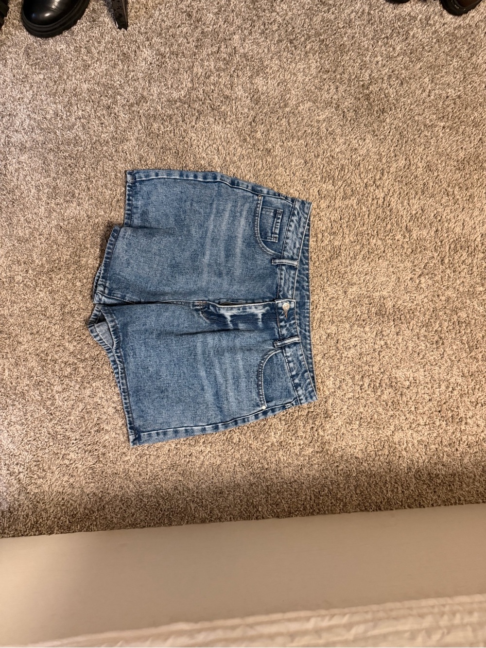 SHEIN Blue High-Waist Denim Jean Shorts